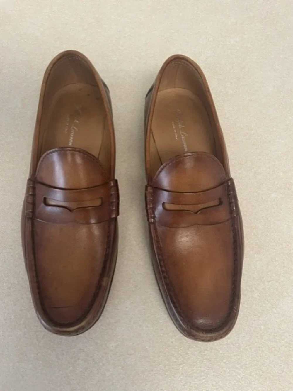 2 pairs of Ralph Lauren Mens Chalmers Burnished Calfskin Penny Loafers size 8.5